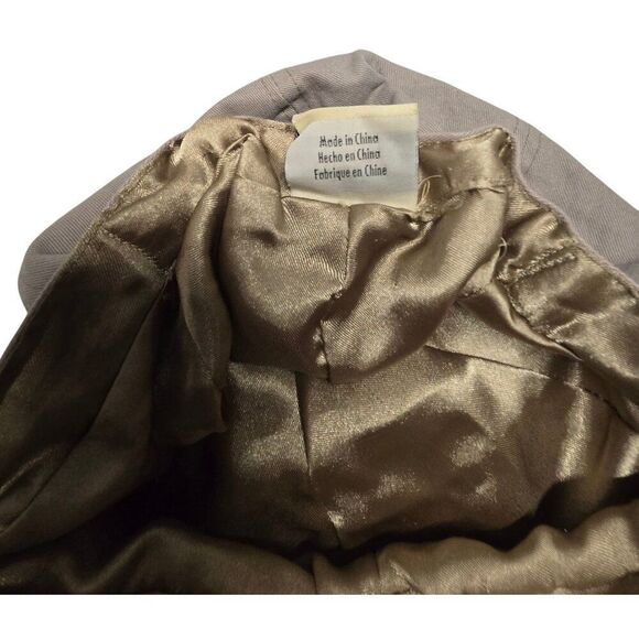 Lei Khaki Cotton Newsboy Hat With Plaid Accent & Brass Buttons boho cottagecore - Picture 6 of 9